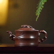 庫存處理一九六八年顧景舟老一廠(chǎng)純手工宜興正品紫砂壺茶具套裝 周桂珍竹節壺 300ml