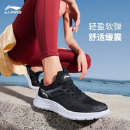 李寧（LI-NING）跑步鞋女鞋輕羽丨網(wǎng)面透氣輕便軟底跑鞋跳繩健身鞋子運(yùn)動(dòng)鞋 黑色-2 37