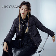 金苑短款羽絨服女冬小個(gè)子新款輕薄白鴨絨薄款外套J225103 黑色 S