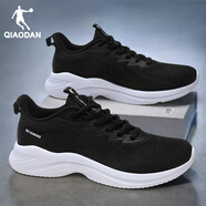 中國喬丹男鞋夏季2025新款面透氣跑步鞋男款休閑鞋子運動(dòng)鞋 黑色/喬丹白 39