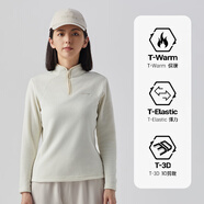 探拓（TECTOP）抓絨衣男女立領(lǐng)打底衫加厚保暖衛衣沖鋒衣內膽保暖衣服 女款馥月白【升級款】 2XL