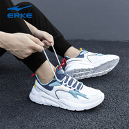 鴻星爾克男鞋運動(dòng)鞋新款冬季紅星男士休閑皮面旅游鞋防水防滑跑步鞋男 0272爾克白/峽灣藍/北歐藍 41