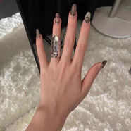 耀晨朋克嘻哈nana同款盔甲護甲戒指四節土星多層開(kāi)口節活動(dòng)指環(huán)潮 盔甲戒指 金色 普通包裝