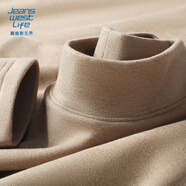 JEANSWEST LIFE真維斯加絨半高領(lǐng)長(cháng)袖t恤男冬季保暖親膚男士羊毛絨寬松保暖內搭T