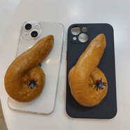 電小嘟 適用蘋果14promax粑粑手機殼iphone13整蠱便便12古怪惡搞奇葩11防摔全包保護套 黑底整蠱便便手機殼 iPhone 13