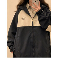 EPET工裝外套女春秋韓版休閑寬松BF2024秋季新款潮日常百搭森系風(fēng)衣學(xué) 藏青色【雙層外套】 S 【建議100斤內(nèi)】