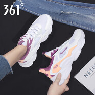 361°女鞋運動鞋女夏季2025新款網(wǎng)面透氣跑步鞋潮款361休閑老爹鞋R 361度白/氮氣紫6760F 37