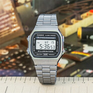 卡西歐（CASIO）手表男女學生表防水方塊復古表兒童電子表F-91W-1/3/A158W/A168W A168WGG-1A未來科技風正顯