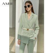 AMII職業(yè)西服套裝女春夏新款休閑外套時(shí)尚西裝兩件套 抹茶綠(西裝) S (155)