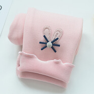 女童秋冬打底褲1-12歲小女孩薄絨款寶寶加絨褲子中小童外穿洋氣長(cháng)褲一體絨 粉色【加絨加厚】 110cm