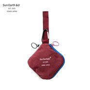 sun earth&u日本零錢(qián)包多功能迷你耳機(jī)收納卡包輕便時(shí)尚網(wǎng)紅INS錢(qián)夾禮物 酒紅色