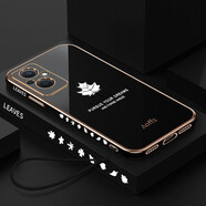 首基艾派 OPPOA96手機殼 oppo a96新款直邊電鍍硅膠鏡頭全包防摔軟殼網(wǎng)紅男女潮保護套 【配掛繩+鋼化膜】直邊電鍍-炫酷黑