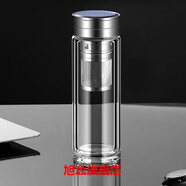 山頭林村高山流水玻璃杯 夏天茶杯 清水玻璃杯 高山流水加厚雙層玻 藍色經典長網400