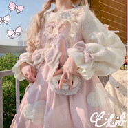 唐努烏（Tang Nu wu）洛麗塔裙子夢境少女op學(xué)生lolita可愛熊兔日常連衣裙正 草莓奶昔厚款 M 【90-115斤】