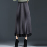 【冬天穿的】網(wǎng)紗半身裙冬款秋冬女兩面穿長(cháng)裙高腰百褶裙顯瘦打底a字裙子小個(gè)子百搭半截裙沙裙子 灰色 XH9073 均碼(適合85-140斤)