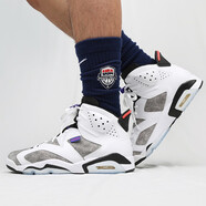 耐克（NIKE）男鞋Air Jordan 6代 AJ6男子運動休閑運動籃球鞋384664-006 CI3125-100 燧石紫外線灰白 43