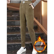 皮爾卡丹（pierre cardin）加絨羊羔絨休閑哈倫女褲2025冬季新款加厚燈芯絨褲子女褲子 卡其長(cháng)褲【加厚羊羔絨】 2XL 建議125-135斤