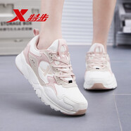 特步（XTEP）女鞋運(yùn)動(dòng)鞋女士春秋季新品跑步鞋女休閑小白鞋學(xué)生休閑旅游鞋子女 白米粉【5962】 36