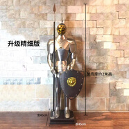 萬(wàn)棠中世紀(jì)2米武士盔甲鎧甲騎士模型裝飾品歐式輕奢軟裝大型落地?cái)[件 新款2米銀色 配長(zhǎng)矛