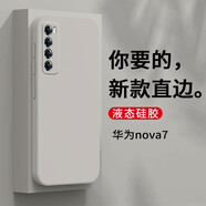 狄圖（DITU）狄圖 華為nova7手機(jī)殼華為nova7保護(hù)套全包鏡頭防摔直邊液態(tài)硅膠殼個性男女款 【古董白】+品牌貼膜