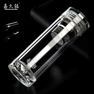 寶菲尼（BOFIN）泡茶杯雙層耐熱鋼化保溫玻璃杯加厚水晶底座男女士泡茶水分離水杯 蓮花水晶杯【茶水分離】 400ml