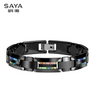 颯雅 磁石手鏈男能量時(shí)尚赭石小眾高級感本命年飾品禮物男士手串手飾 黑色鍺石款(默認發(fā)18厘米)