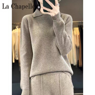 拉夏貝爾（La Chapelle）秋冬季新重磅加厚元寶針襯衫領(lǐng)100純羊毛衫女時(shí)尚針織打底衫毛衣 純100自動(dòng)發(fā)熱深駝色 純100自動(dòng)發(fā)熱L 100-120斤內