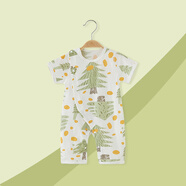 嬰兒連體衣夏季薄款寶寶短袖長(cháng)褲哈衣純棉睡衣新生兒空調衣服夏裝 小樹(shù) 90cm