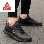 匹克跑步鞋男鞋秋季新款網(wǎng)面透氣情侶鞋休閑鞋減震男士運動(dòng)鞋女鞋 黑色 051/金色(革面) 38