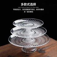 宜鉑 水果盤(pán)亞克力透明果盤(pán) KTV拼盤(pán)塑料干果零食碟大甜品點(diǎn)心盤(pán)茶盤(pán) 荷花直徑20cm帶底座（1只裝）