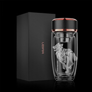 雷德夫（LEIDFOR）【動物主題】系列 玻璃杯高檔茶杯便攜杯子 玫瑰金雪狼