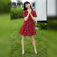 VEROMODA法式連衣裙24秋冬新款輕熟風(fēng)高級短袖法式32326Z001 S97澳木紅色-追單 M
