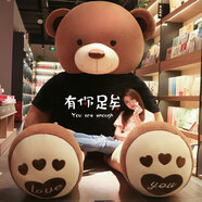 三個(gè)點(diǎn)大熊公仔熊玩偶超大號娃娃毛絨玩具熊貓抱抱熊泰迪小熊玩偶狗熊 棕色熊(有你足矣) 2.6米 送特別重要的人