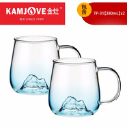 金灶（KAMJOVE）大容量耐熱玻璃冷水壺玻璃杯套裝茶壺套裝花茶果汁杯家用涼水壺 TP-31（兩只裝