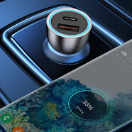 帕凡PD車(chē)載充電器車(chē)充適用于三星flip7/6/5/4/3 Fold6/5/4/3 W24 W22 W23折疊屏手機S23 S22 A54 A55 雙口快充（30W Type-C口+18WUSB口）