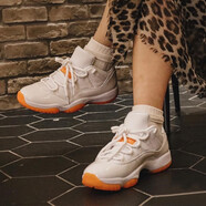 耐克（NIKE）春季AJ11大魔王 黑色男女鞋低幫實(shí)戰籃球鞋情侶運動(dòng)鞋 AH7860-139白橙 37.5