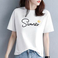 戀人世家時(shí)尚短袖t恤女2025夏季新款韓版寬松百搭顯瘦胖休閑體恤女上衣女 短袖(款式 圖案 顏色) 隨機(jī)發(fā)u L 建議110-125斤