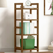 竹藝佳（ZHUYIJIA）收納儲物架客廳臥室落地楠竹多層置物架可放書(shū)雜物架層架家用架子 茶色全板-四層35cm置物架