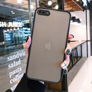 名櫻 蘋果8Plus手機(jī)殼iPhoneSE2保護(hù)套透明磨砂6SP撞色硅膠7P全包防摔ip6s網(wǎng)紅男女 蘋果7P/8Plus【經(jīng)典黑】+鋼化膜