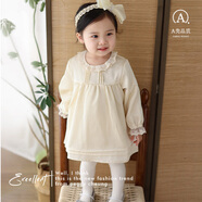 modomoma女童連衣裙秋裝女寶寶小童套裝蕾絲公主裙子網(wǎng)紅嬰兒童禮服連衣裙 鐘情裙式【長(cháng)袖包屁裙】 66cm