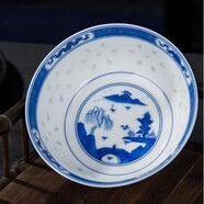 瑾睿茗瓷透光青花玲瓏碗米飯碗湯碗中式家用單個(gè)景德鎮陶瓷餐具白瓷米粒碗 梧桐風(fēng)光飯碗單個(gè)裝