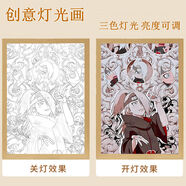沐瑾火影忍者燈光畫宇智波斑鼬佐助帶土周邊擺件禮物發(fā)光畫氛圍小夜燈 迪拉達 小號插電款A5【17*23】