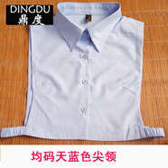 鼎度韓國(guó)百搭襯衫假領(lǐng)子女式襯衣假衣領(lǐng)秋冬季白色純棉假領(lǐng)毛衣裝 淺藍(lán)色長(zhǎng)尖 均碼-適合75-150斤之內(nèi)