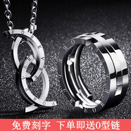 BJYL免費刻字變形戒指項鏈男潮嘻哈韓版學(xué)生單身戒指鈦鋼情侶項鏈百搭 默認發(fā)美9號其他尺碼備注