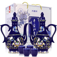 興盛長山西汾陽杏花鎮(zhèn)陶瓷夜光壺一壺老酒清香型白酒53度500ml*2禮盒裝 53度 500mL 2瓶 藍(lán)平安壺+4個酒杯 500mL*2瓶禮盒裝