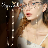 special歐美時尚多層仿珍珠眼鏡鏈項鏈長項鏈毛衣鏈一款多用 輕奢小眾眼鏡鏈