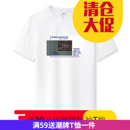 嘉曄夏季男士短袖t恤印花衣服男潮流半袖體恤韓版男裝潮牌男T 白色 3XL
