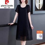 皮爾卡丹（pierre cardin）女裝連衣裙2022夏裝新款洋氣年輕直筒裙女寬松顯瘦裙子優(yōu) 皮爾卡丹-黑色 皮爾卡丹-XL