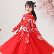 楚歌質(zhì)優(yōu)品輕奢小朋友漢服款女童漢服連衣裙裝兒童旗袍裙長(cháng)袖中國風(fēng)春款小 紅色倆件套+頭花 帶中國結>保暖12歲夢(mèng) 110 >靚群子小學(xué)生好看的公主裙網(wǎng)紅蓬蓬裙小
