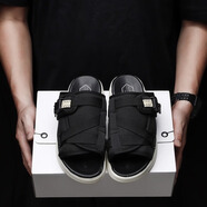 維斯威姆（Vxsvxm）男士涼拖鞋男女潮流牌韓版休閑外穿男生一字拖情侶防滑沙灘鞋涼鞋 新黑網(wǎng)布【配白盒 新版鞋墊】 41